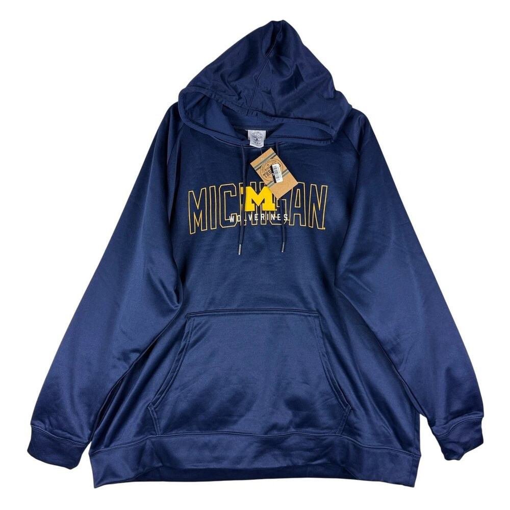 NWT Rivalry Threads 91 Navy Blue Michigan Wolves Pullover Hoodie Mens Size Large